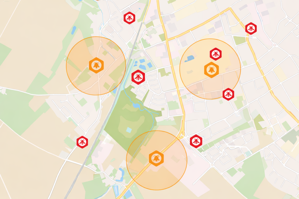 vespa velutina sichtungen karte monitoring cluster