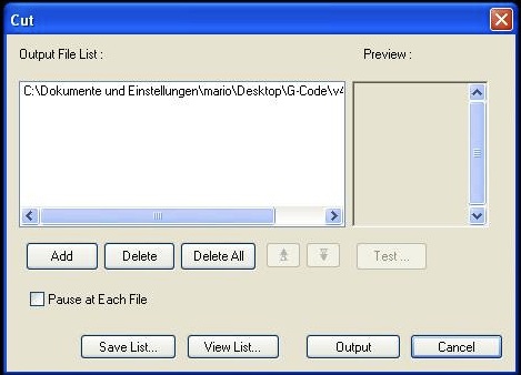 iModela Controller G-Code Fenster